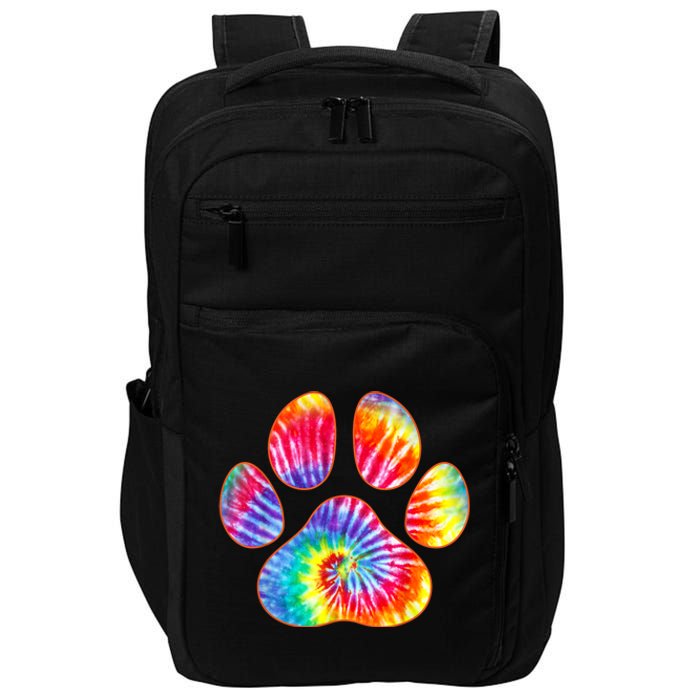 Cute Tie Dye Paw Print Pet Owner Paw Print Tie Dye Dog Lover Impact Tech Backpack