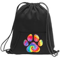 Cute Tie Dye Paw Print Pet Owner Paw Print Tie Dye Dog Lover Sweatshirt Cinch Pack Bag