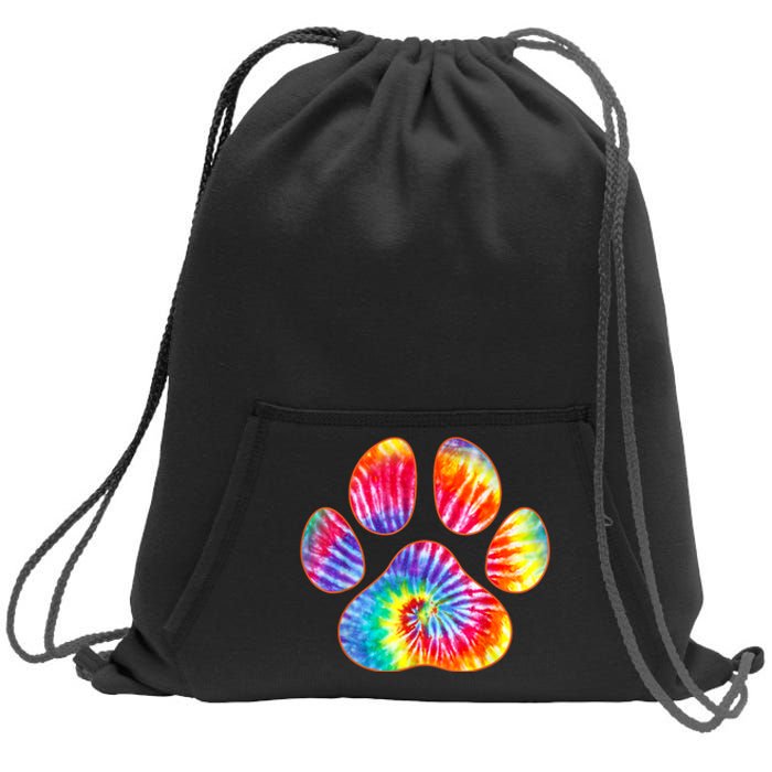 Cute Tie Dye Paw Print Pet Owner Paw Print Tie Dye Dog Lover Sweatshirt Cinch Pack Bag