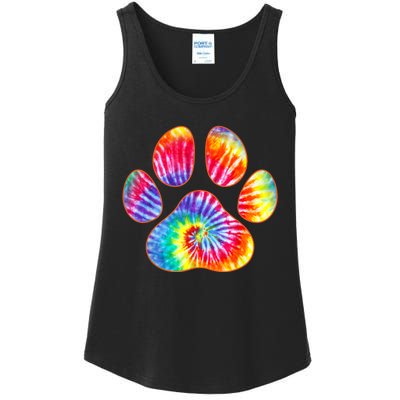 Cute Tie Dye Paw Print Pet Owner Paw Print Tie Dye Dog Lover Ladies Essential Tank