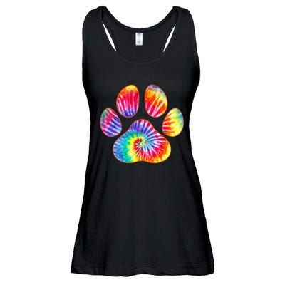 Cute Tie Dye Paw Print Pet Owner Paw Print Tie Dye Dog Lover Ladies Essential Flowy Tank