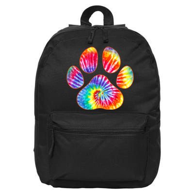 Cute Tie Dye Paw Print Pet Owner Paw Print Tie Dye Dog Lover 16 in Basic Backpack