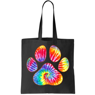 Cute Tie Dye Paw Print Pet Owner Paw Print Tie Dye Dog Lover Tote Bag