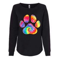 Cute Tie Dye Paw Print Pet Owner Paw Print Tie Dye Dog Lover Womens California Wash Sweatshirt