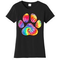 Cute Tie Dye Paw Print Pet Owner Paw Print Tie Dye Dog Lover Women's T-Shirt