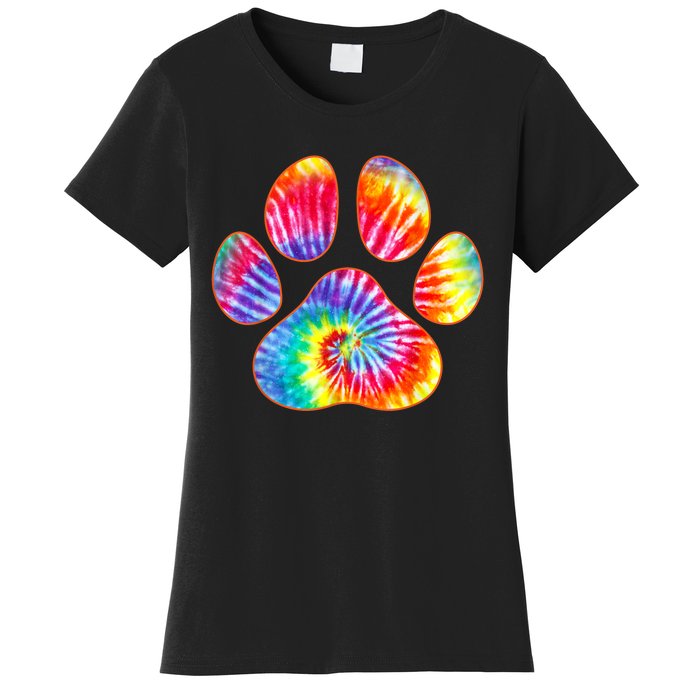 Cute Tie Dye Paw Print Pet Owner Paw Print Tie Dye Dog Lover Women's T-Shirt