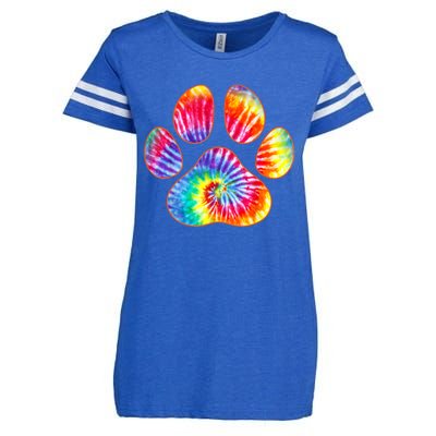 Cute Tie Dye Paw Print Pet Owner Paw Print Tie Dye Dog Lover Enza Ladies Jersey Football T-Shirt