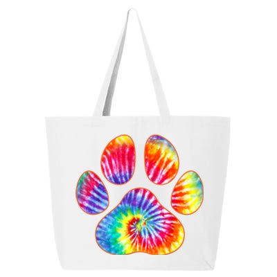 Cute Tie Dye Paw Print Pet Owner Paw Print Tie Dye Dog Lover 25L Jumbo Tote