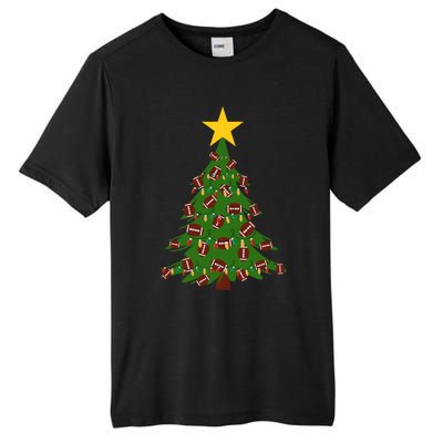 Christmas Tree Decorated With Footballs Christmas Xmas Gift Tall Fusion ChromaSoft Performance T-Shirt