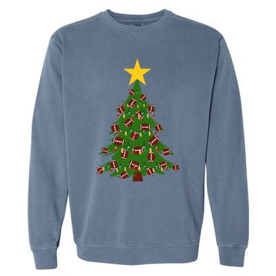 Christmas Tree Decorated With Footballs Christmas Xmas Gift Garment-Dyed Sweatshirt