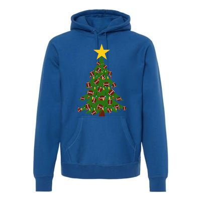 Christmas Tree Decorated With Footballs Christmas Xmas Gift Premium Hoodie