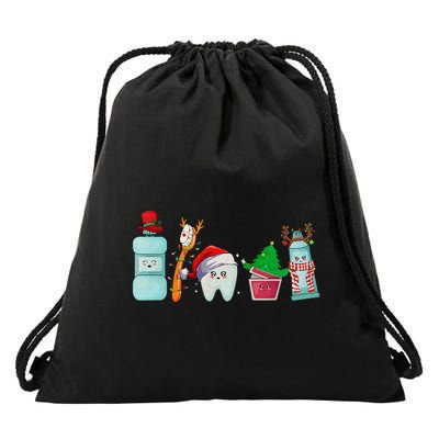 Christmas Teeth Dental Squad Christmas Dentist Christmas Drawstring Bag