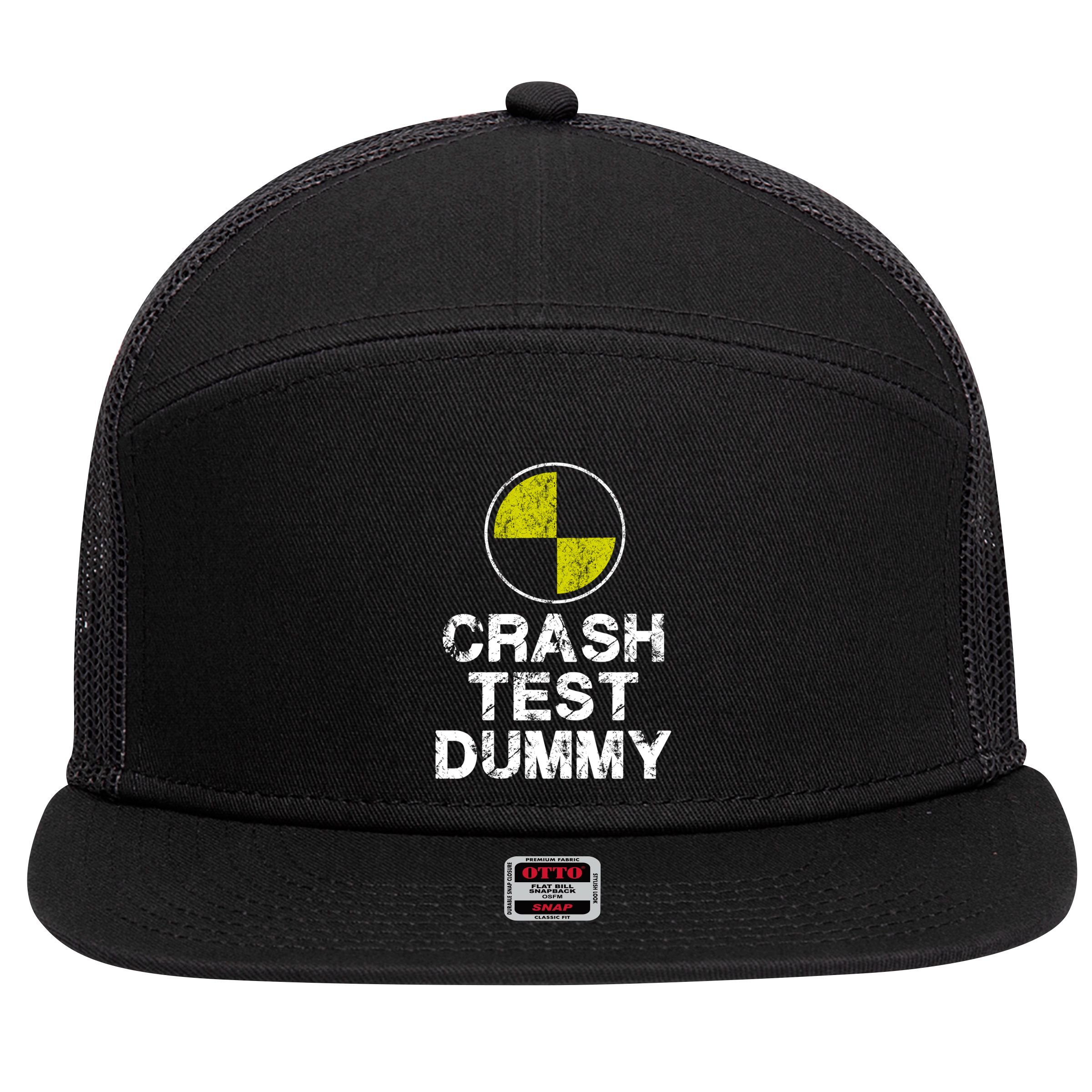 Crash Test Dummy 7 Panel Mesh Trucker Snapback Hat