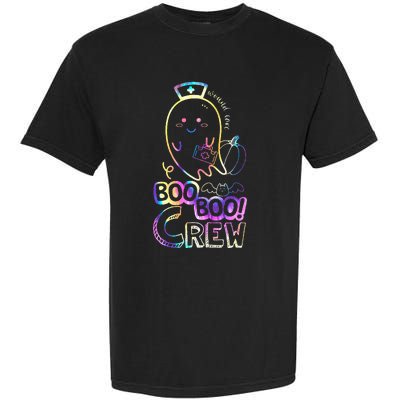 Cute Tie Dye Boo Boo Crew Halloween Ghost Wound Care Nurse Garment-Dyed Heavyweight T-Shirt