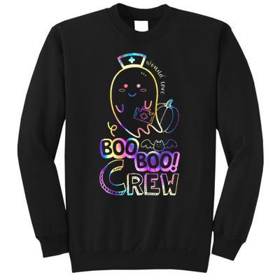 Cute Tie Dye Boo Boo Crew Halloween Ghost Wound Care Nurse Sweatshirt