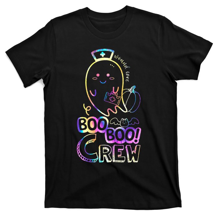 Cute Tie Dye Boo Boo Crew Halloween Ghost Wound Care Nurse T-Shirt