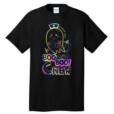 Cute Tie Dye Boo Boo Crew Halloween Ghost Wound Care Nurse Tall T-Shirt