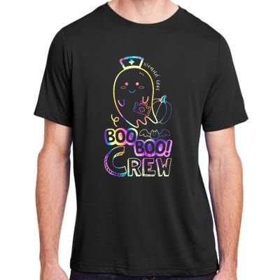 Cute Tie Dye Boo Boo Crew Halloween Ghost Wound Care Nurse Adult ChromaSoft Performance T-Shirt