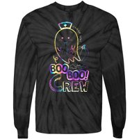 Cute Tie Dye Boo Boo Crew Halloween Ghost Wound Care Nurse Tie-Dye Long Sleeve Shirt