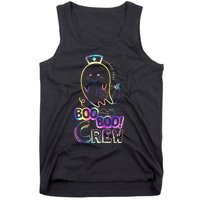 Cute Tie Dye Boo Boo Crew Halloween Ghost Wound Care Nurse Tank Top