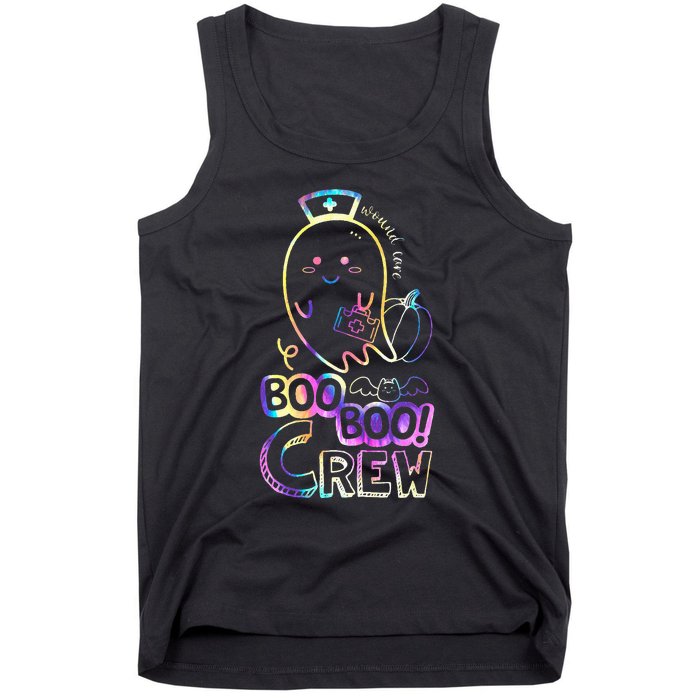 Cute Tie Dye Boo Boo Crew Halloween Ghost Wound Care Nurse Tank Top