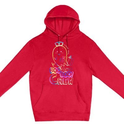 Cute Tie Dye Boo Boo Crew Halloween Ghost Wound Care Nurse Premium Pullover Hoodie