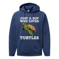 Cool Turtle Design For Boy Sea Turtle Animal Lover Performance Fleece Hoodie