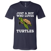 Cool Turtle Design For Boy Sea Turtle Animal Lover V-Neck T-Shirt