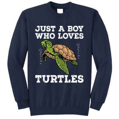 Cool Turtle Design For Boy Sea Turtle Animal Lover Tall Sweatshirt