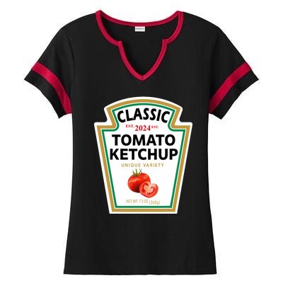 Classic Tomato Diy Halloween Costume Matching Group Ladies Halftime Notch Neck Tee