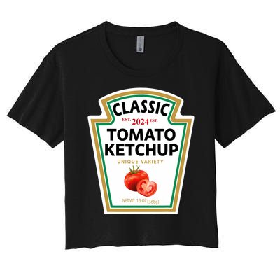 Classic Tomato Diy Halloween Costume Matching Group Women's Crop Top Tee