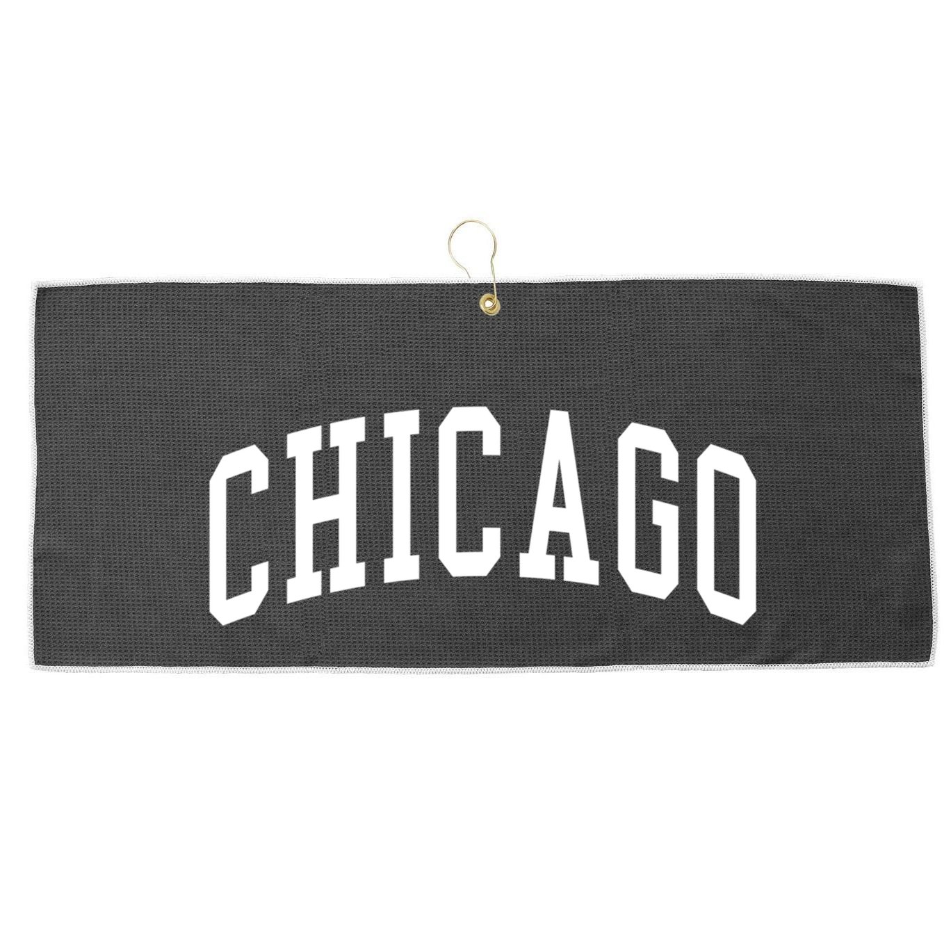 Chicago Throwback Design Classic Funny Gift Large Microfiber Waffle Golf Towel