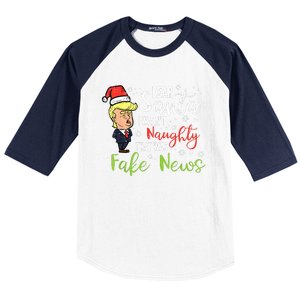 Christmas Trump Dear Santa Fake News Funny Xmas Baseball Sleeve Shirt