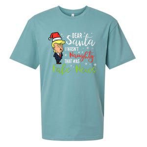 Christmas Trump Dear Santa Fake News Funny Xmas Sueded Cloud Jersey T-Shirt