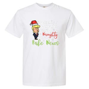 Christmas Trump Dear Santa Fake News Funny Xmas Garment-Dyed Heavyweight T-Shirt