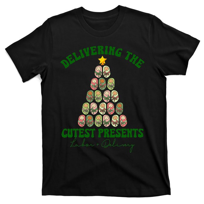 Christmas Tree Delivering The Cutest Presents L D Nurse T-Shirt