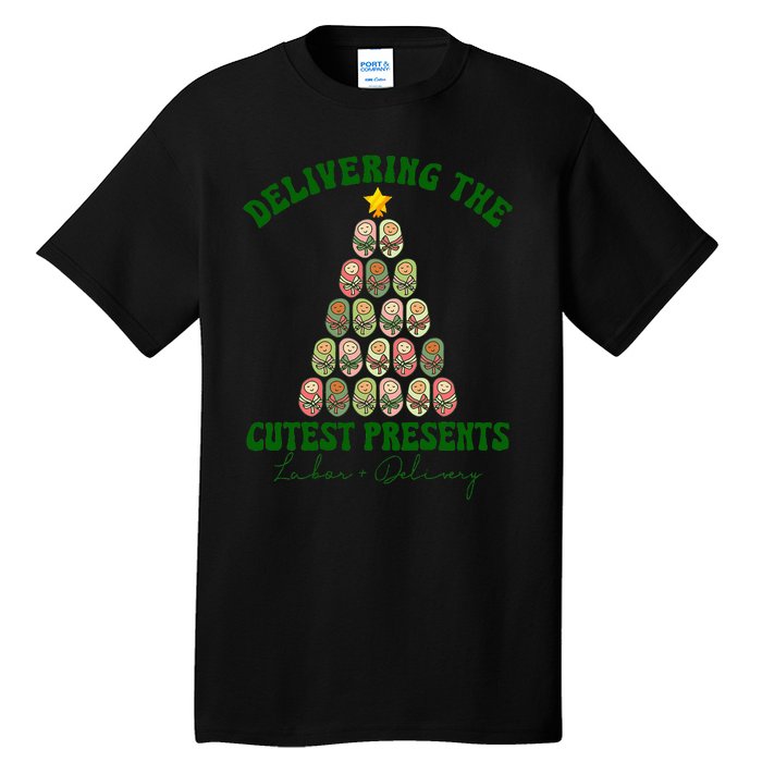 Christmas Tree Delivering The Cutest Presents L D Nurse Tall T-Shirt