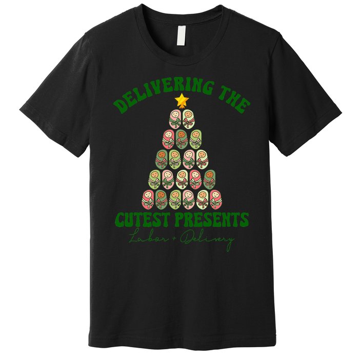 Christmas Tree Delivering The Cutest Presents L D Nurse Premium T-Shirt