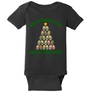 Christmas Tree Delivering The Cutest Presents L D Nurse Baby Bodysuit