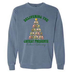 Christmas Tree Delivering The Cutest Presents L D Nurse Garment-Dyed Sweatshirt