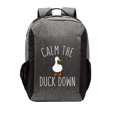Calm The Duck Down Funny Duck White Bird Sassy Ducklings Vector Backpack