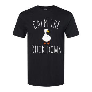 Calm The Duck Down Funny Duck White Bird Sassy Ducklings Softstyle CVC T-Shirt