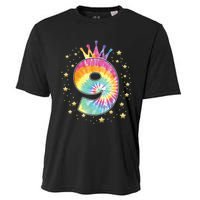 Colorful Tie Dye 9 Year Old Girl 9th Birthday Gifts Cooling Performance Crew T-Shirt