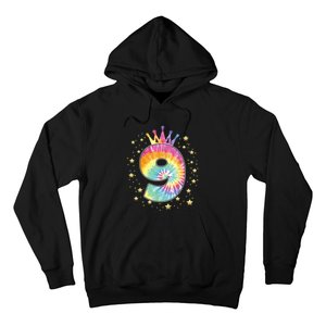 Colorful Tie Dye 9 Year Old Girl 9th Birthday Gifts Hoodie