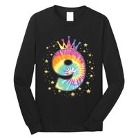 Colorful Tie Dye 9 Year Old Girl 9th Birthday Gifts Long Sleeve Shirt