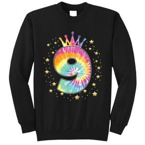 Colorful Tie Dye 9 Year Old Girl 9th Birthday Gifts Sweatshirt