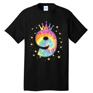 Colorful Tie Dye 9 Year Old Girl 9th Birthday Gifts Tall T-Shirt