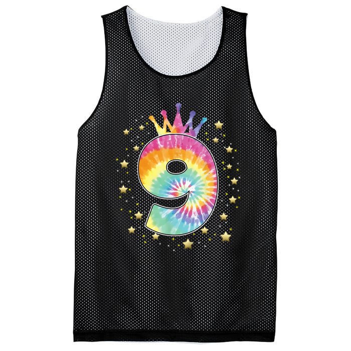 Colorful Tie Dye 9 Year Old Girl 9th Birthday Gifts Mesh Reversible Basketball Jersey Tank