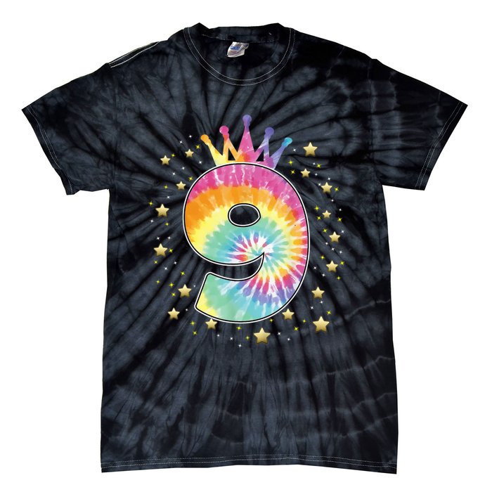 Colorful Tie Dye 9 Year Old Girl 9th Birthday Gifts Tie-Dye T-Shirt