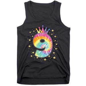 Colorful Tie Dye 9 Year Old Girl 9th Birthday Gifts Tank Top